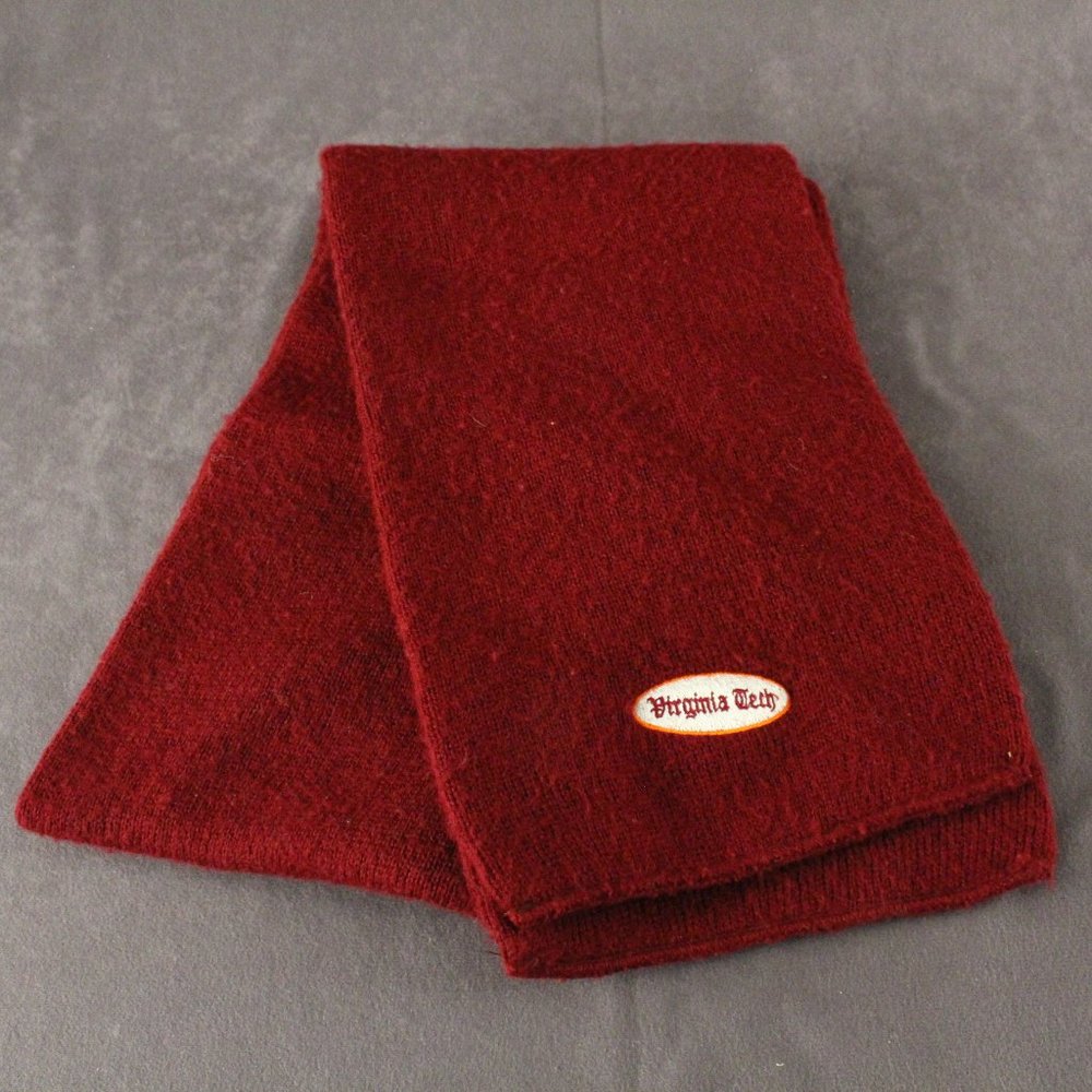Vintage Virginia Tech Football Maroon Knit Scarf